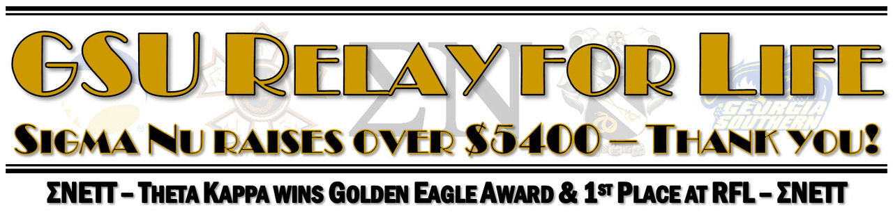 GSU Relay for Life - Sigma Nu wins Golden Eagle Award for Raising over $5400
