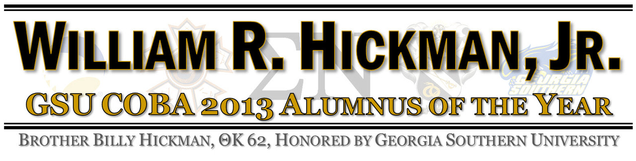 Billy Hickman, 2013 GSU COBA Alumnus of the Year